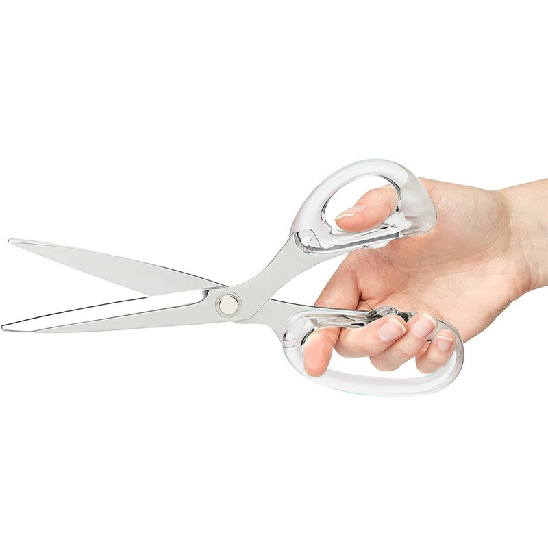 OfficeGoods 9â€ Stainless Steel Acrylic Scissors for Office and Home - Aesthetic and Sharp All Purpose Scissors, Perfect for Sewing, Arts and Crafts - Silver - Image 1